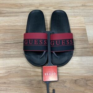Guess Bold Red and Black Slides